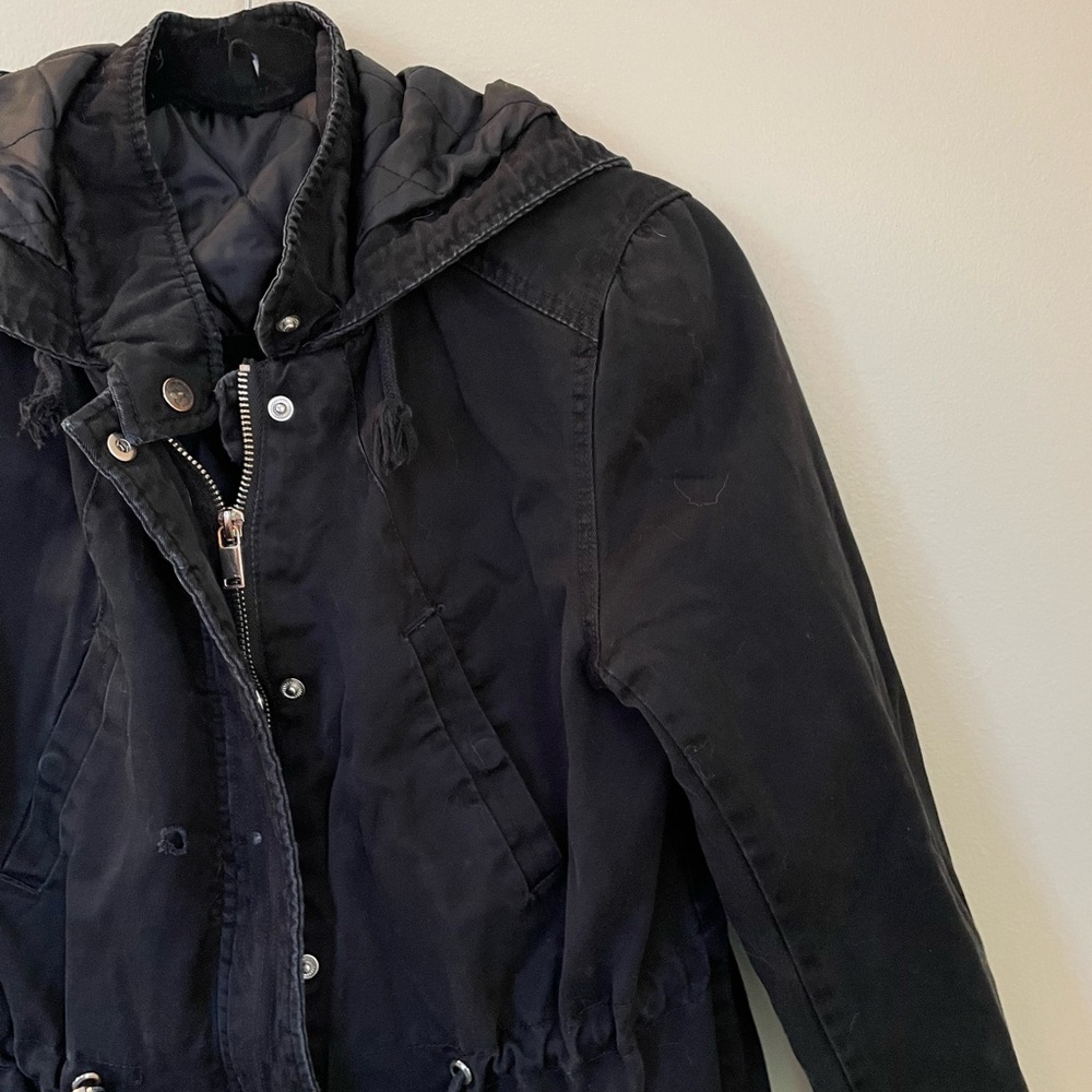 H&M Divided | Black Padded Parka Jacket with Hood | Size 8 - Picture 4 of 12